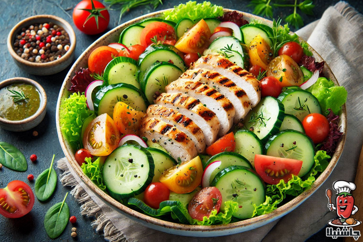 سالاد مرغ و سبزیجات