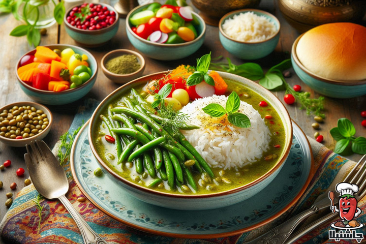 خوراک لوبیا خوشمزه