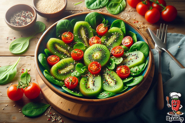 سالاد کیوی و اسفناج