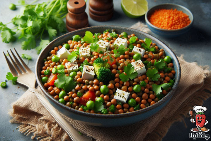 سالاد عدس و گشنیز